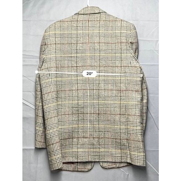 Charter Club 100 Wool Brown Plaid Blazer Prince of Wales Sz 10 Preppy Academia - Picture 4 of 12